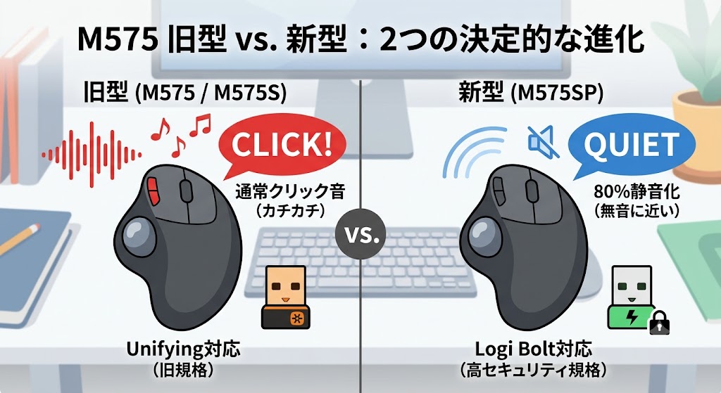 M575・M575S・M575SP（新型）の違いを表した画像