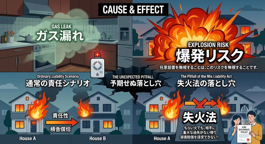任意でもつけるべき!ガス漏れ・爆発リスクと「失火法」の怖い落とし穴