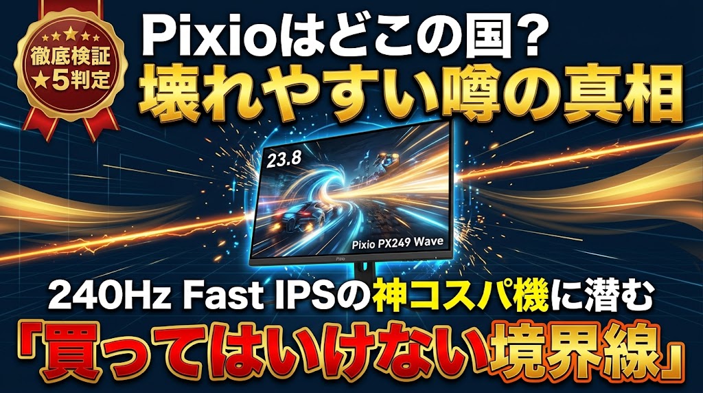 Pixio PX249 Wave ゲーミングモニターの検証画像と購入判定の境界線