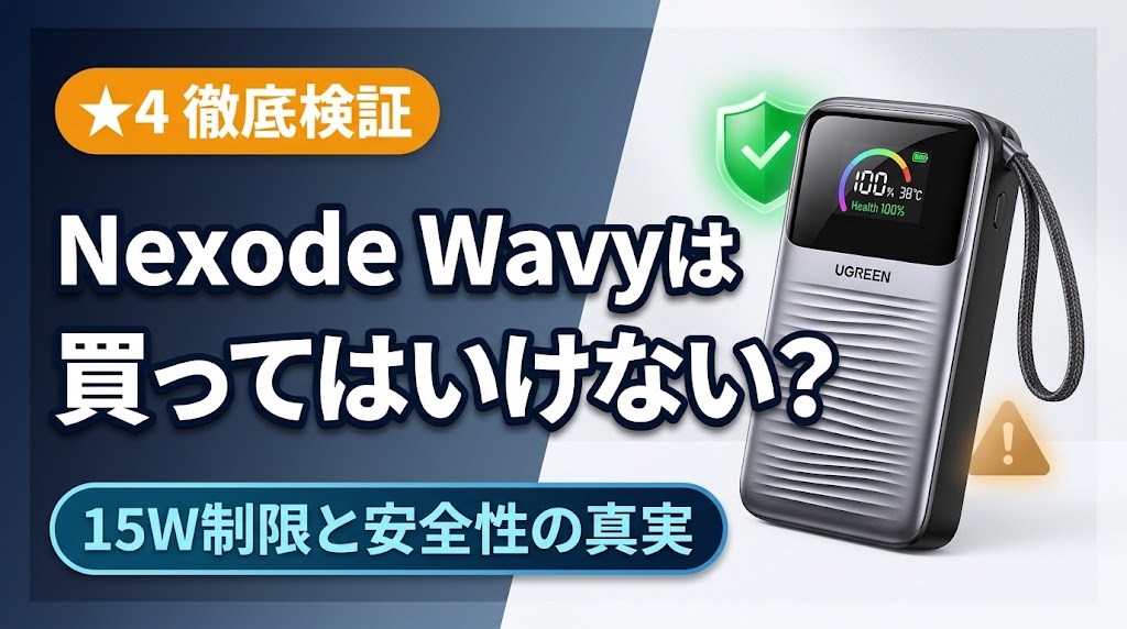 UGREEN Nexode Wavyは買ってはいけない？15W制限と安全性の真実を★4徹底検証するアイキャッチ画像