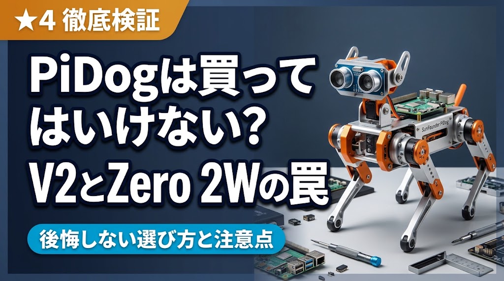 SunFounder PiDogは買ってはいけない？V2とZero 2Wの罠・後悔しない選び方と注意点を徹底検証するアイキャッチ画像