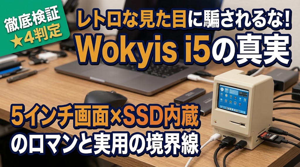レトロな初代Mac風デザインの5インチ画面付きドッキングステーションWokyis i5の機能検証と境界線
