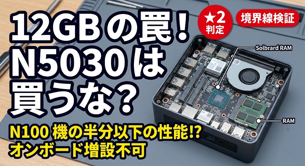 NiPoGiミニPC Intel N5030搭載機の分解・構造検証とIntel N100搭載機との性能比較イメージ