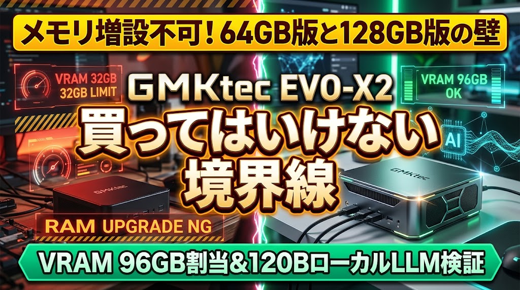 GMKtec EVO-X2は買ってはいけない?128GBの罠と徹底検証